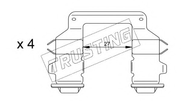 TRUSTING KIT.054 Accessory Kit, disc brake pads